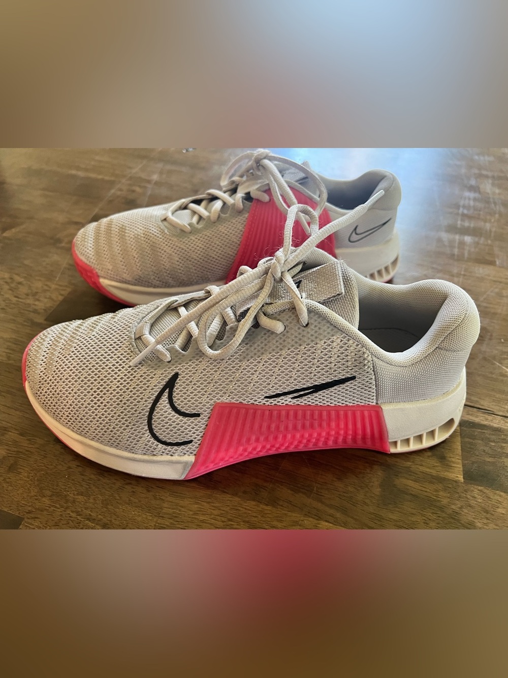 Nike Women's Metcon 9 Training Shoes in Light Iron Ore/Aster Pink, Size 9.5